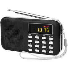 Receptor de Radio Digital portátil L218, MIni altavoz Retro con pantalla LED, linterna, Radio FM AM, regalo familiar 2024 - compra barato