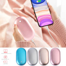 1PC 5000mAh USB Rechargeable Electric Hand Warmer Winter Pebbles Double-Side Heating Mini 5V Long-Life Pocket Power Bank 2 in 1 2024 - buy cheap