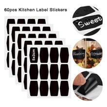 60pcs Kitchen Spice Sticker Jar Sticker Removable Organizer Storage Bottles Jars Stickers Kitchen Labels Stickers Chalkboard Tag 2024 - buy cheap