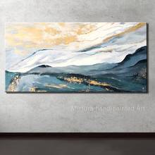 Mintura Hand Painted Abstract Golden Mountain Oil Painting On Canvas Wall Art Picture For Living Room Home Decoration Large Size 2024 - buy cheap