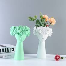 Creative Wreath Girl Flower Vase Nordic Style Desktop Sculpture Succulent Planter Crafts for Home Garden Decor Flower Pots 2024 - buy cheap