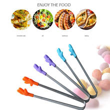 Silicone Kitchen Cooking Salad Serving Barbecue Tong Stainless Steel Utensil Handle 3 Colors Direct Delivery Children's Clothing 2024 - compre barato