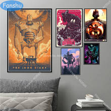 Póster de película clásica gigante de hierro, Robot sobre lienzo para pared, carteles e impresiones para decoración de habitación, hogar 2024 - compra barato