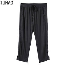 TUHAO 10XL 8XL 6XL 4XL Women Black Capris Pants 2020 Plus Size Women's Trousers Women Summer Trouser Pant for Mother Mom WM61 2024 - buy cheap