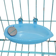 Banheira de papagaio com espelho para animais de estimação, acessório gaiola de banho para chuveiro de pássaros, ferramenta de limpeza, brinquedos de pendurar para banheira, pássaros 2024 - compre barato