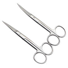 Stainless Steel Surgical Scissors Curved Scissors Straight Pointed Eye Ophthalmic Double Eyelid Scissors 10mm Stitches 2024 - buy cheap