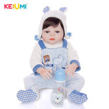 KEIUMI-Muñeca Reborn realista de silicona para niños, juguete de bebé recién nacido de 23 pulgadas, 57 cm, regalo de cumpleaños 2024 - compra barato