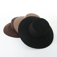Sombrero plano de lana Lisa para hombre y mujer, gorra de fieltro suave clásica, unisex, 202009-hh8084 2024 - compra barato
