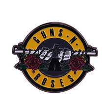 Guns N Roses Lapel Pins Steampunk Glass Dome Rock And Roll Band Butterfly Brooches Pin Music Guns N Roses Color Pin 2024 - buy cheap