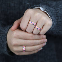 Новое поступление синего, белого, розового цвета Эмаль Турецкий Дурной глаз палец кольцо с золотым Цвет гальваническим широкая полоса глаз кольцо для Для женщин ювелирные изделия 2024 - купить недорого