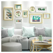 Moldura para quadros diy, 9 unidades, para sala de estar, foto segura na parede, quadros modernos simples para decoração de casa, arte para parede 2024 - compre barato