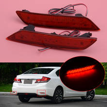 1 Pair Car Red Lens LED Rear Bumper Reflector Brake Light 12V Fit for Honda Civic Sedan 33505TR0A51 33555TR0A51 2013 2014 2015 2024 - buy cheap