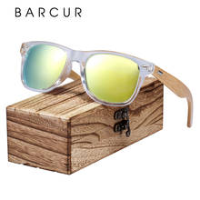 BARCUR-gafas de sol transparentes de madera para hombre y mujer, lentes de sol polarizadas de bambú, Gafas de color rosa 2024 - compra barato