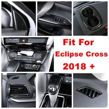 Lift Button / Dashboard Air AC / Water Cup Holder Panel Cover Trim For Mitsubishi Eclipse Cross 2018 - 2021 ABS Carbon Fiber 2024 - buy cheap