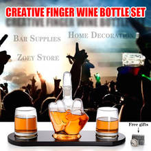 Finger Glass Wine Bottle Wine Glass Set Bar Supplies Red Wine Decanter Aerator Rock Cooler Whisky Crystal Bottle Creative Gifts 2024 - buy cheap