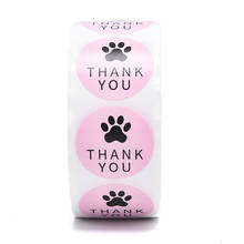 Pegatinas de agradecimiento rosas, etiquetas de sello con estampado de pata de perro, regalo, papelería, pegatina, 500 Uds. 2024 - compra barato