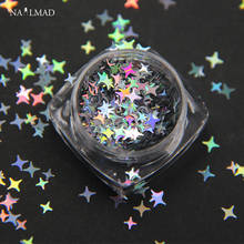 3ml/box NailMAD Cross Star Glittes Holo Four Angle Star Nail Glitter Mixes Nail Sequins Holographic Glitter Nail Art Decorations 2024 - buy cheap