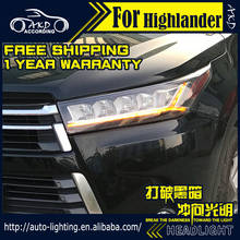 AKD автомобильный Стайлинг для Toyota Highlander светодиодная… для Kluger фара 2018-2019 динамический одиночный светодиод DRL H7 D2H Hid Angel Eye Bi Xenon Beam 2024 - купить недорого