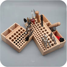 98/46 holes With groove Wooden Leathercraft Rack Stand DIY Tamping Punching Tools Holder Organizer Leather Tool Storage Box 2024 - buy cheap