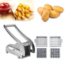 Máquina cortadora de patatas fritas de acero inoxidable, 2 cuchillas, Manual, para el hogar 2024 - compra barato
