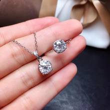 1ct moissanite  Round 6.5mm size gem ring and necklace 925 silver rose gold plated women's bubble Necklace 2024 - buy cheap