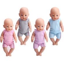 43 Cm Boy American Dolls Clothes 2Pcs/Set Summer Casual Sportswear Ball Suit Born Baby Toy Accessories 18 Inch Girls Gift f141 2024 - buy cheap