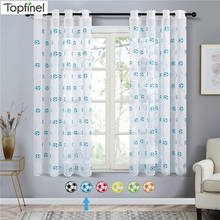 Topfinel Embroidered Football Sheer Curtains for Living Room Bedroom Children Kids Room Tulle Window Curtains Yarn Drapes 2024 - buy cheap