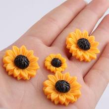 Wholesale mixed size Fresh Yellow Daisy Flower Decoration DIY Bulk Resin Daisy mobile phone Case Hairpin Assembly Accessories 2024 - buy cheap