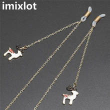 Imixlot-Cadena de Metal para gafas, accesorio creativo de Navidad con ciervo, soporte de cadena para gafas, cordón para collar 2024 - compra barato