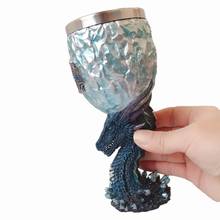 Cool Dragon Goblet Wine Mug Coffee Tea Water Beer Cup Resin Stainless Steel Creative Drinkware 2024 - buy cheap