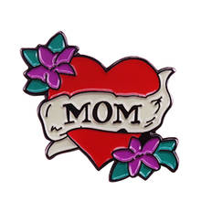 Broche de tatuagem com folhas e coração para mãe, presente para mãe 2024 - compre barato