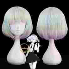 Land of the lustrous diamond house peruca de cosplay curta kuni peruca de cabelo sintético colorida bob perucas para festa + boné de peruca grátis 2024 - compre barato