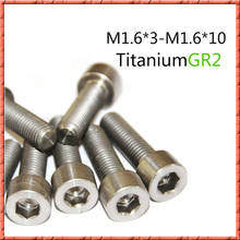 50 pçs/lote GR2 M1.6x3-M1.6x10 Pure titanium micro Pequeno Parafuso din912 hexagonal Parafuso Da cabeça do Cilindro Do parafuso do hexágono 2024 - compre barato