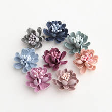 30 PCS Velvet Cloth Flowers With Stamen Connectors Charm DIY Hair Brooch Accessories For Jewelry Making 2024 - buy cheap