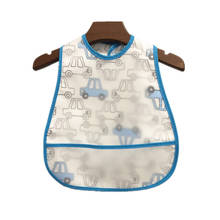Babador ajustável para bebês, avental de plástico à prova d'água para alimentação, desenho animado, 1 peça 2024 - compre barato