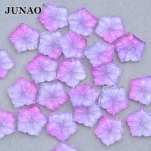 JUNAO 10pcs 20mm Purple Resin Flower Rhinestones Applique Flat Back Crystal Stone Sticker Glue-On Strass For Shoes Bags Crafts 2024 - buy cheap