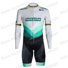 2021 Men World Champion Boraful Hansgrohe Cycling Skinsuit Pro Team Race Bodysuit Bike Jerseys Long Sleeve Set Cycling Clothing 2024 - buy cheap