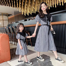 Parent-child Summer 2022 New Academy Style Child Dress Elegant Mother-daughter Cotton Shirt Dreess Family Matching Outfits 2024 - buy cheap