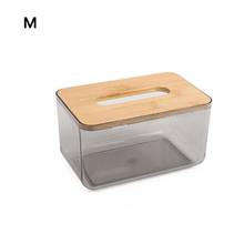 Caixa de plástico com tampa de madeira e bambu, suporte de papel, dispensador, estojo de armazenamento, casa h58c 2024 - compre barato