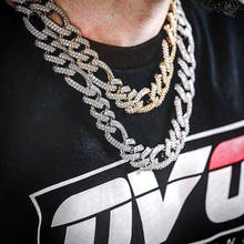 Hollowed Hip Hop Curb Cuban Chain Men's Necklace Iced Out Paved CZ Bling Rapper Rock Necklaces Men Chain Statement Neck Jewelry 2024 - buy cheap