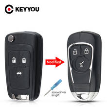KEYYOU-funda de llave de coche sin llave, accesorio con 3 botones, para Chevrolet Cruze Epica Lova Camaro Impala, Opel Insignia Astra J Zafira 2024 - compra barato