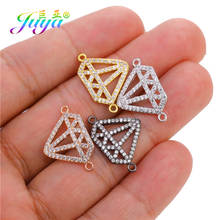 Juya DIY Earring Bracelet Charms Supplies Micro Pave Zircon Shiny Gem Star Connector Charms For Fashion Jewelry Making 2024 - buy cheap