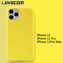 LOVECOM Cute Cartoon Lemon Yellow Case For iPhone 11 Pro Max X XS Max XR 6 6S 7 8 Plus Plain Candy Color Soft Phone Back Cover 2024 - buy cheap