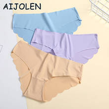 AIJOLEN Sexy Women's Panties Underwear Push Up Lingerie Comfortable Seamless Mid Waist Female Briefs Solid Color Plus Size 2024 - buy cheap