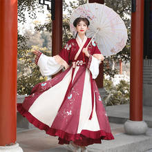 Disfraz chino antiguo de Hada, vestido Hanfu, Péndulo de 6 metros para mujer, bordado Retro, Dynasty Ming, traje de Festival de princesa, traje folclórico 2024 - compra barato