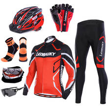 Equipo de Ciclismo profesional para hombre, Conjunto de Jersey de manga larga, ropa deportiva Anti-UV, uniforme de bicicleta de carretera 2024 - compra barato