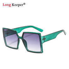 Женские солнцезащитные очки с градиентом, большие брендовые дизайнерские винтажные очки зеленого и синего цвета с большой оправой, UV400, 2020 2024 - купить недорого