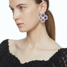 Full Rhinestone Flower Earrings Women Jewellery Delicate Korean fashion Crystal Earrings Party Valentine's Day 2024 - buy cheap