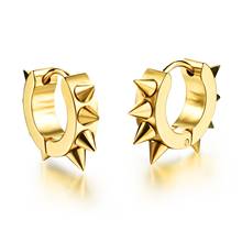 Cyue Punk Style Round Cone Piercing Stud Earrings Titanium Steel Trend Fashion Personality Pure Color Men And Women Jewelry 2024 - buy cheap