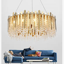 Lustre moderno de ouro, luminária suspensa com borla de cristal para restaurante, quarto, sala de estar, cozinha 2024 - compre barato